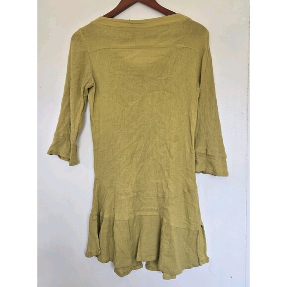 VTG Midi Dress Womens M‎ Green Y2K Cottagecore Peasant Milkmaid Babydoll Boho - Picture 5 of 7